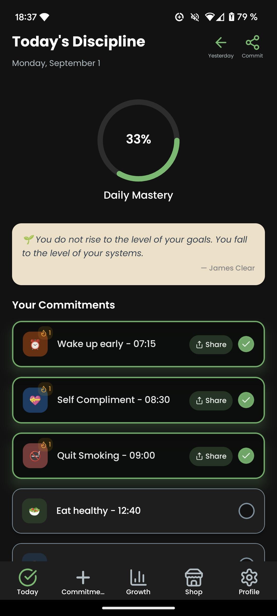 Habiti Dark Theme Preview